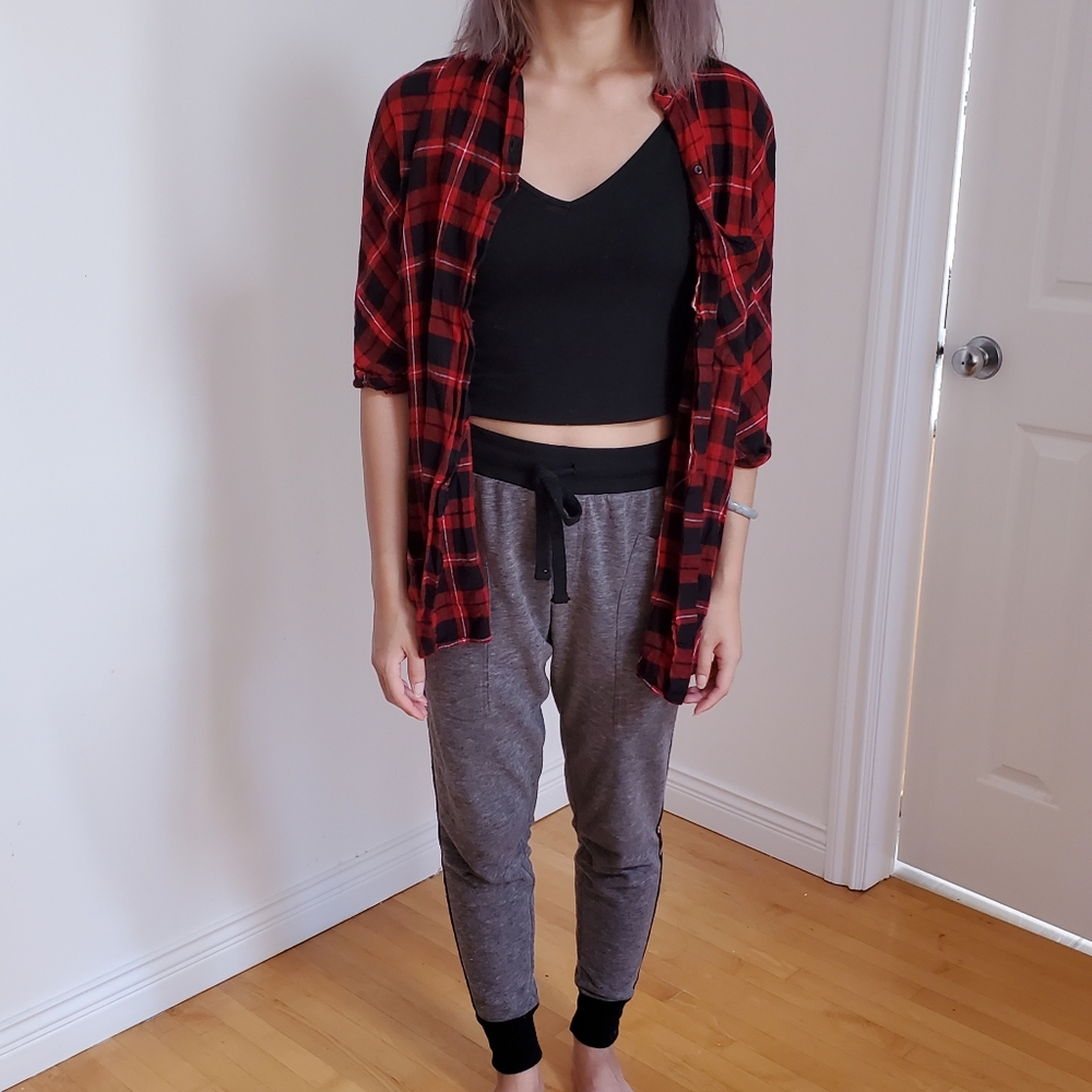 Zara Trafaluc Red Plaid Button up
